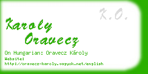 karoly oravecz business card
