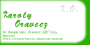 karoly oravecz business card